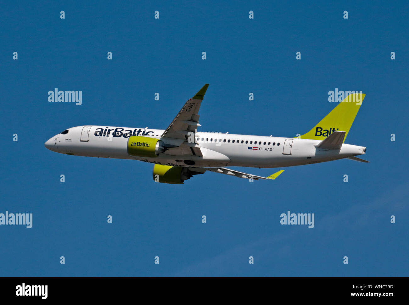 Air Baltic Airbus A220-300, Gatwick Stock Photo