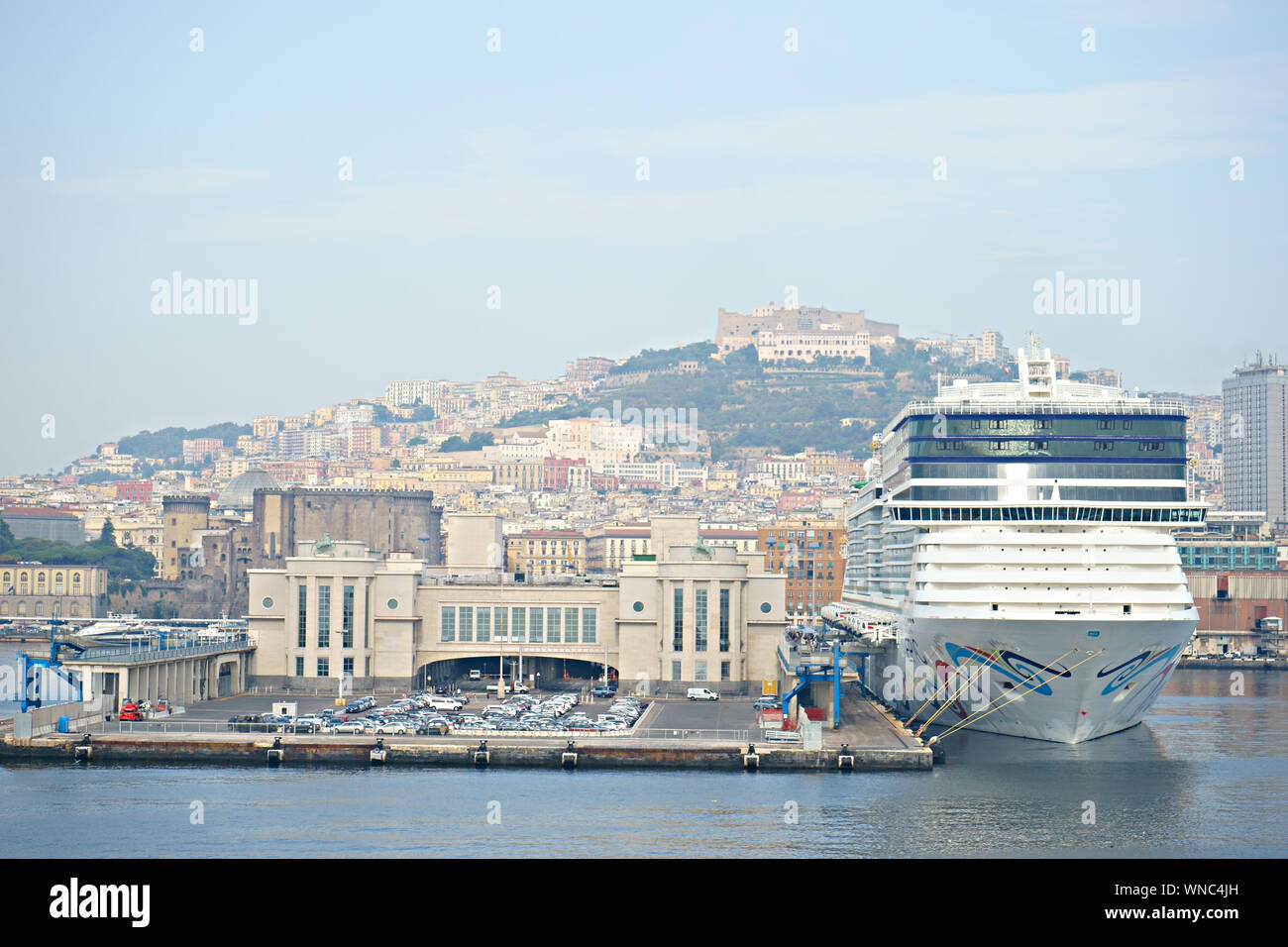 Norwegian epic ship cruise in Port of Naples, Italy Stock Photo