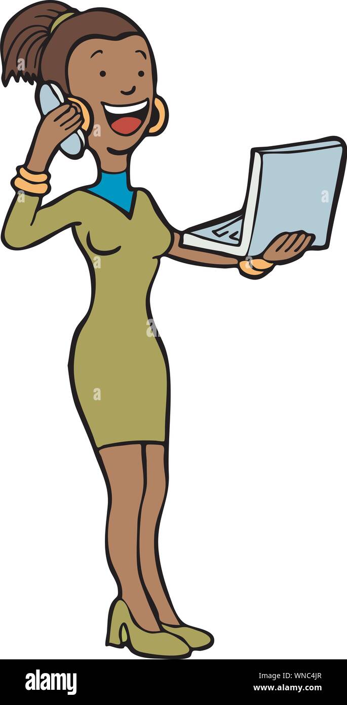 Woman with Laptop Stock Vector Image & Art - Alamy