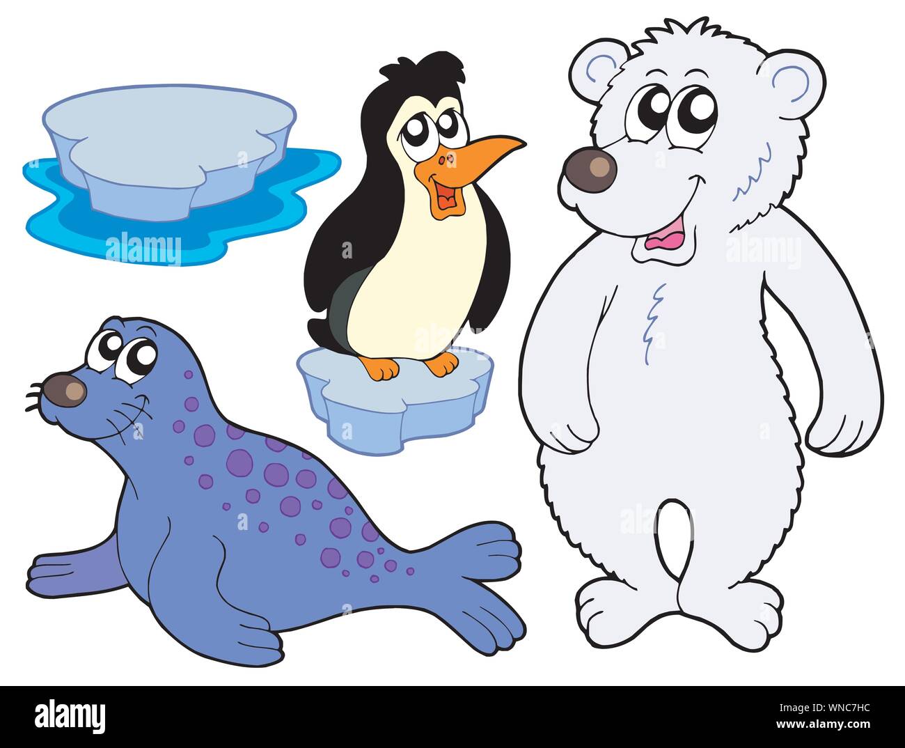 Ice animals collection Stock Vector