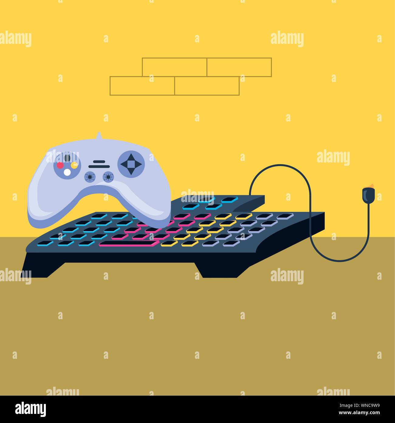 video game control with audio console vector illustration design Stock ...