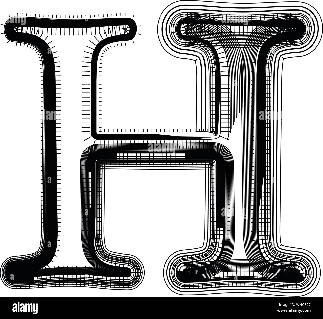 Font illustration LETTER H Stock Vector Image & Art Alamy