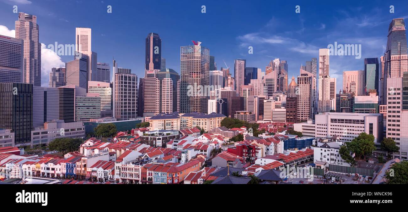 View Of Downtown District Stock Photo