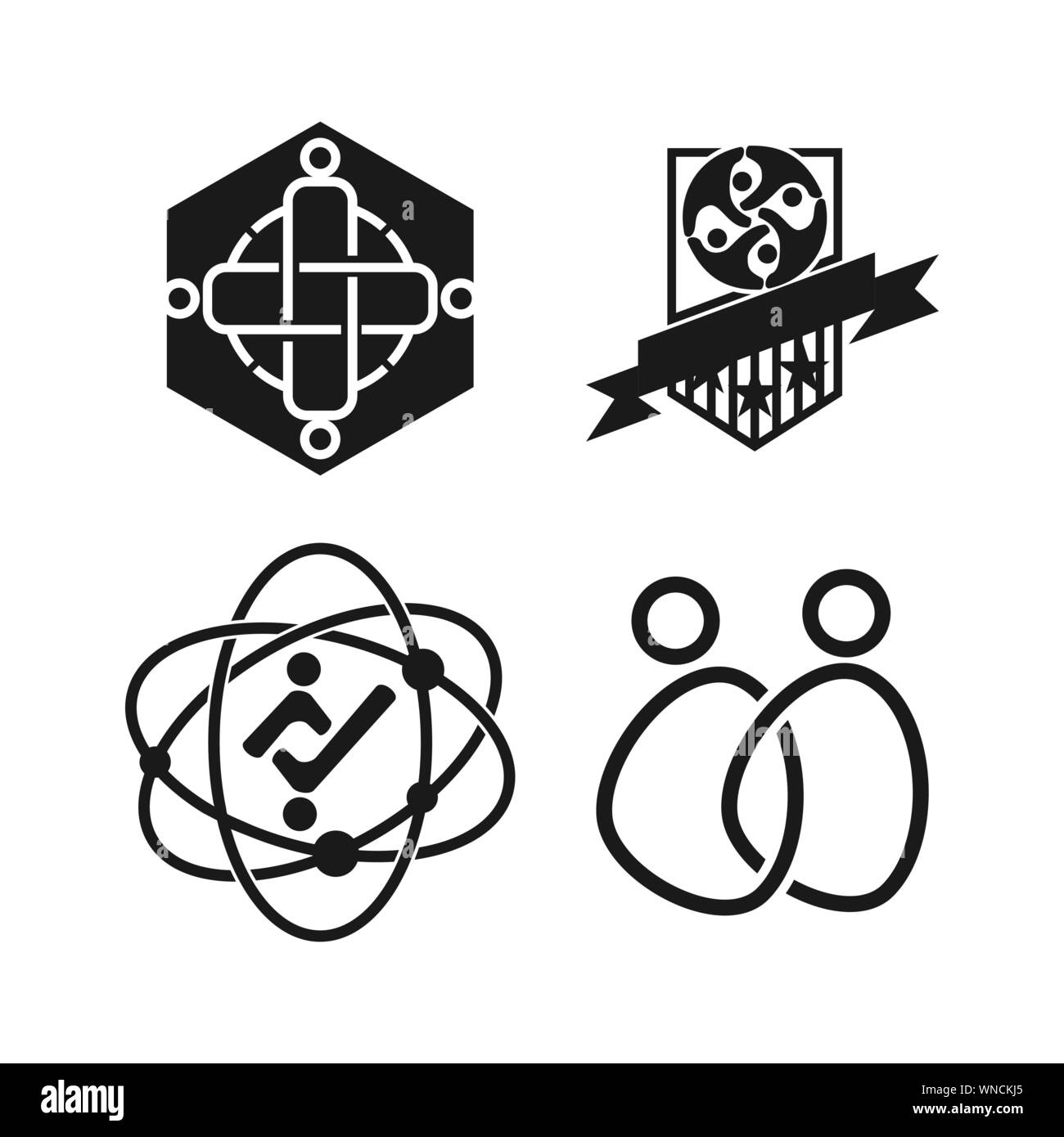 Commitment Teamwork Together Business Black Logo Illustration Vector ...