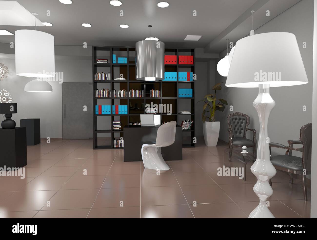 exhibition hall, interior visualization, 3D illustration Stock Photo ...