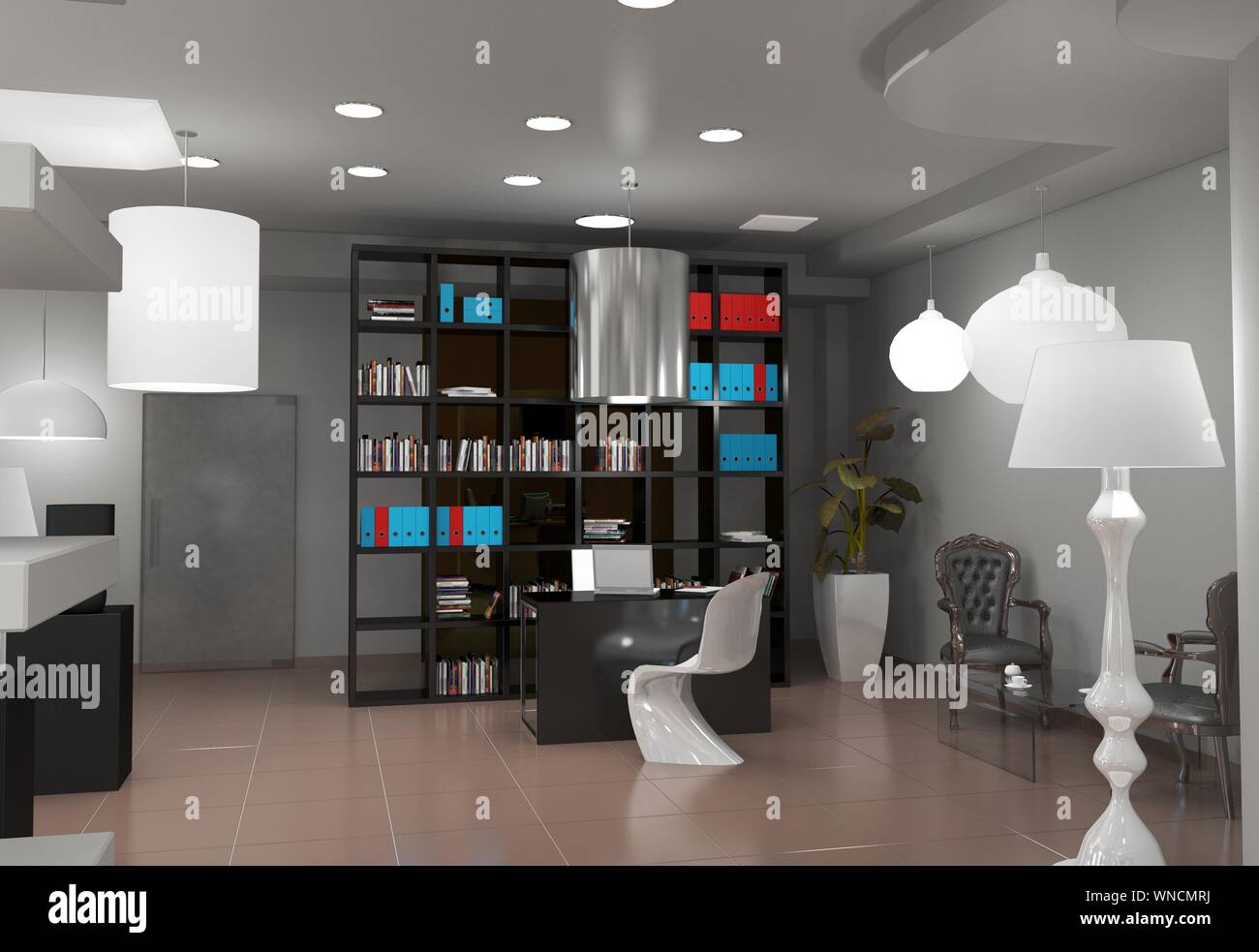 exhibition hall, interior visualization, 3D illustration Stock Photo ...