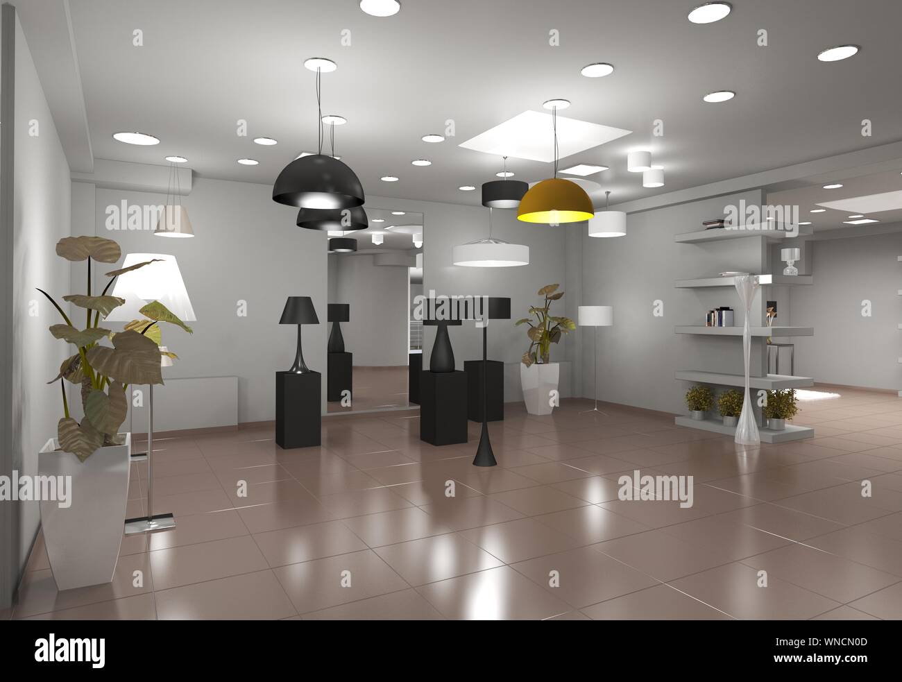 exhibition hall, interior visualization, 3D illustration Stock Photo ...