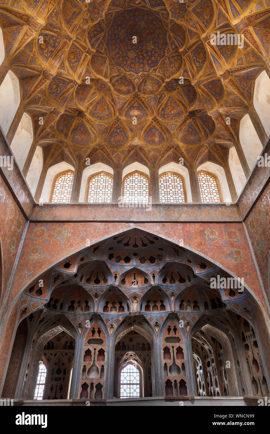 Music Hall Ali Qapu Palace Isfahan Isfahan Province Iran Stock