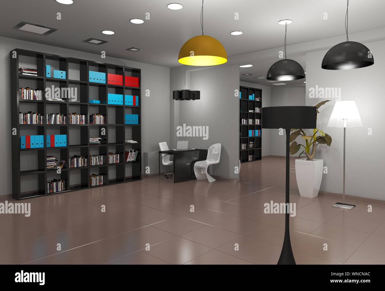 exhibition hall, interior visualization, 3D illustration Stock Photo ...