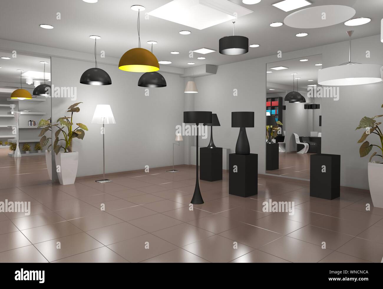 exhibition hall, interior visualization, 3D illustration Stock Photo ...