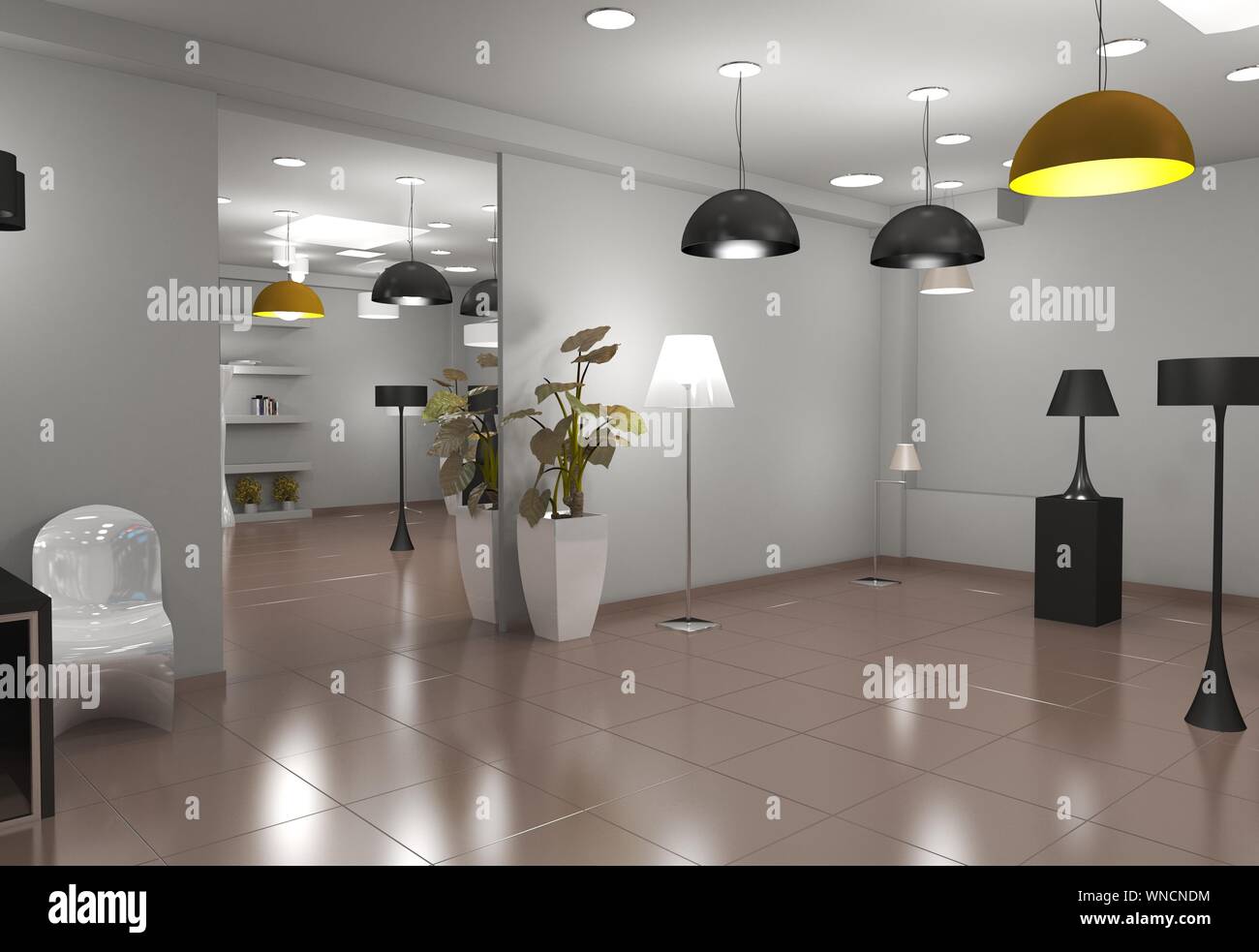 exhibition hall, interior visualization, 3D illustration Stock Photo ...