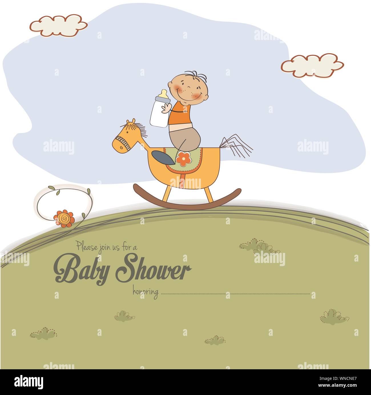 baby shower card with little boy Stock Vector Image & Art - Alamy