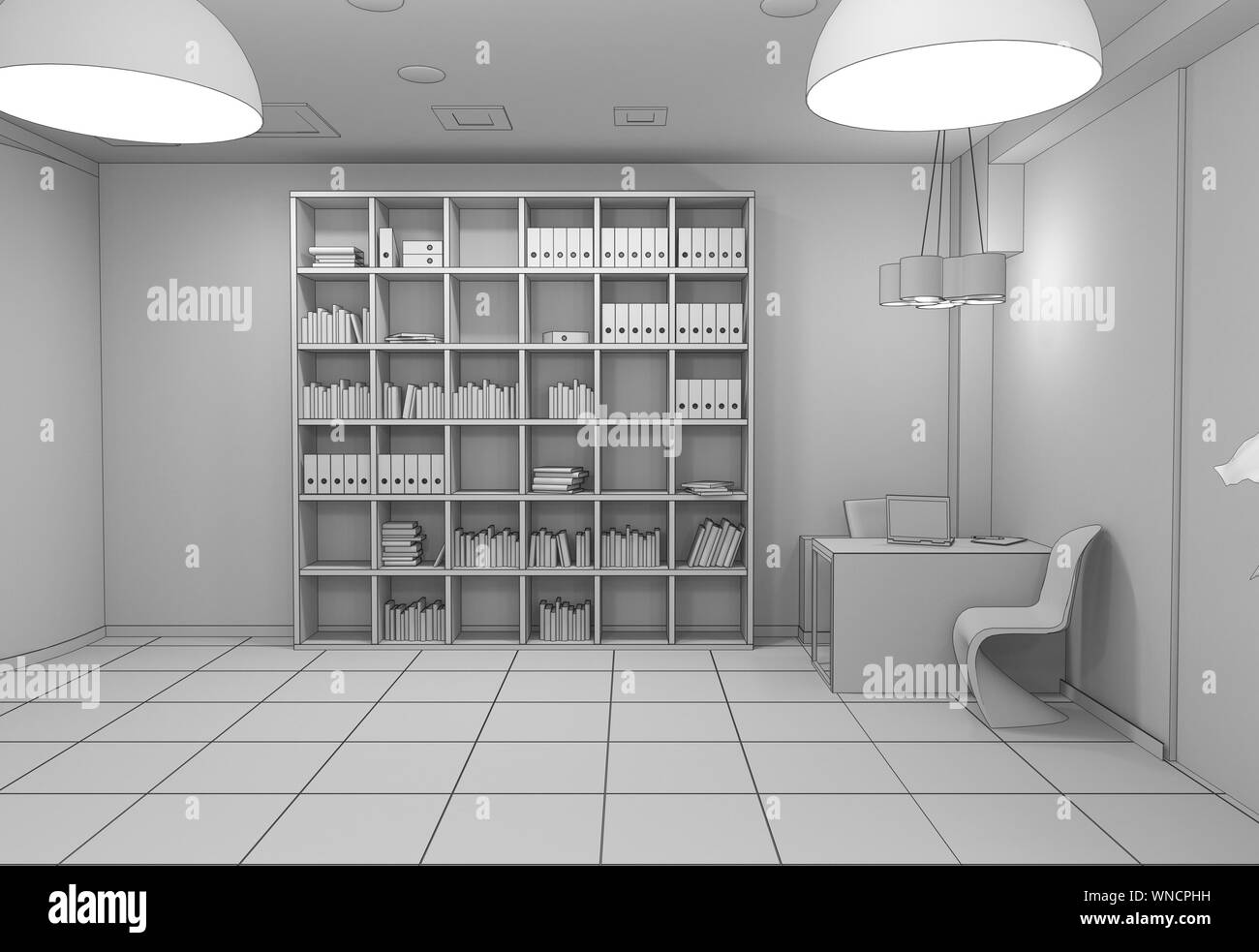 Exhibition Hall Interior Visualization 3D Illustration Stock Photo
