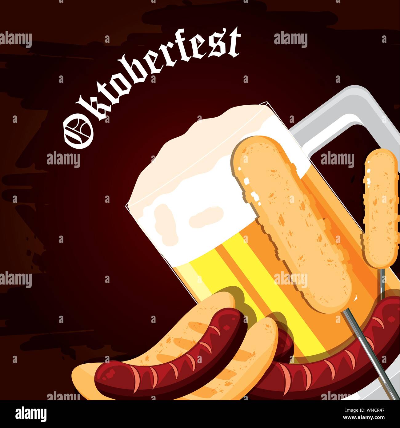 oktoberfest celebration day with beer jar vector illustration design ...