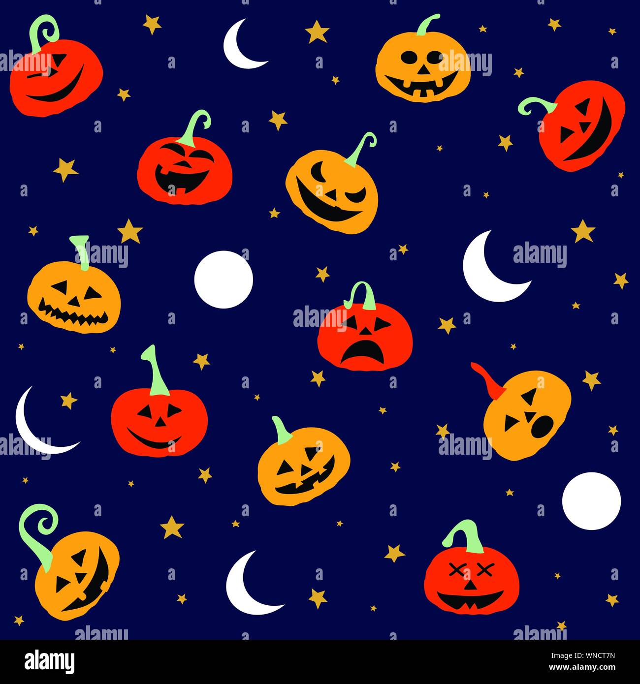Halloween seamless patterns. Holiday design. Stock Vector