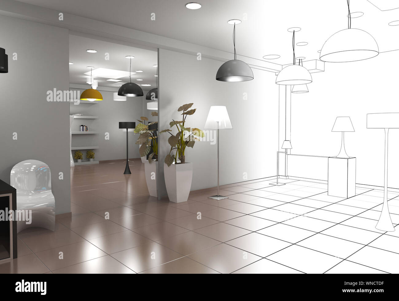 3d visualization old interior hi-res stock photography and images - Alamy