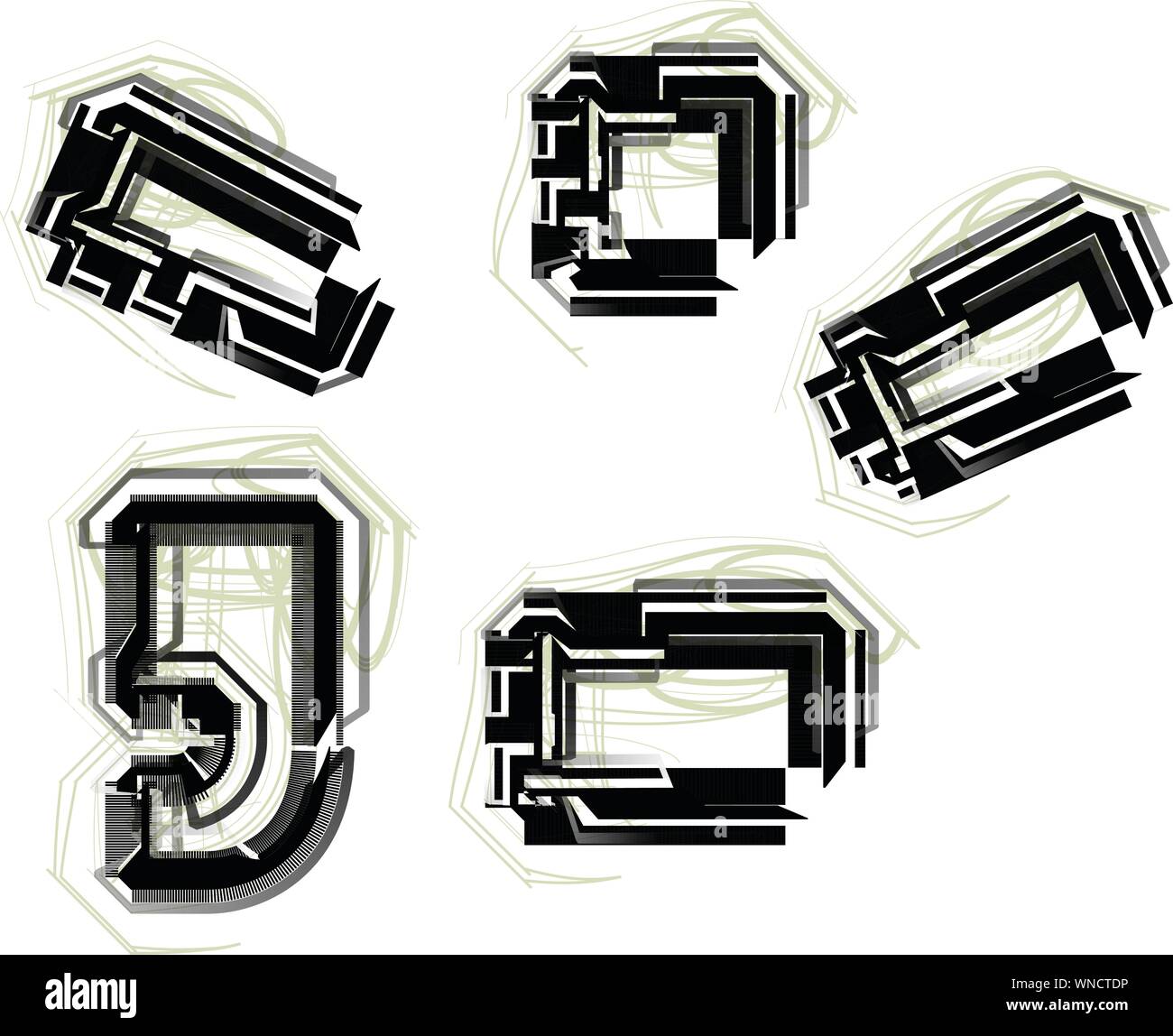 technological font symbol Stock Vector Image & Art - Alamy
