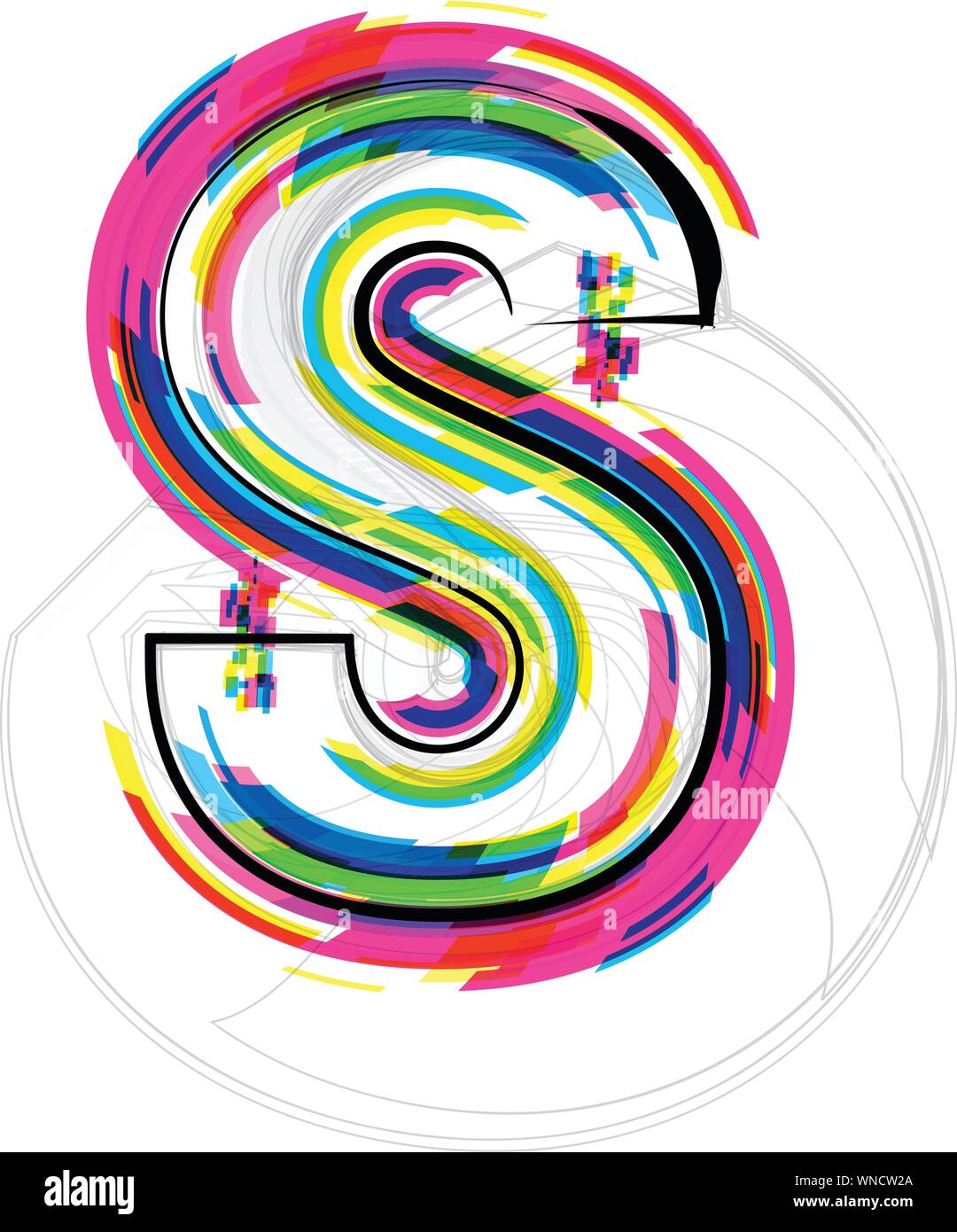 Font Illustration. LETTER S. Vector illustration Stock Vector Image ...