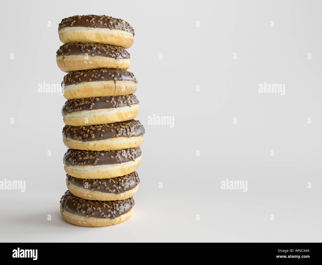 Pile of donuts on white background - 3D Rendering Stock Photo - Alamy