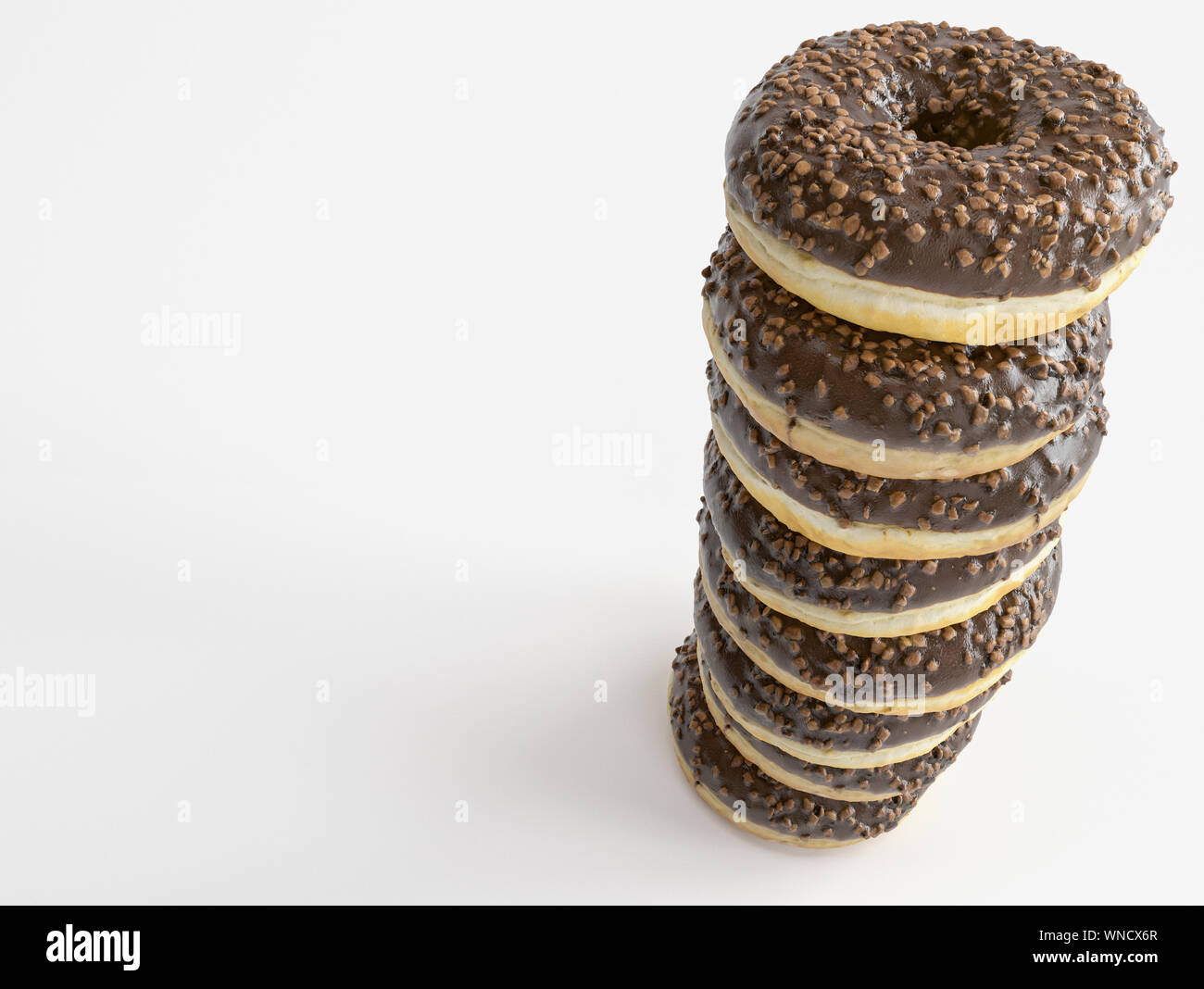 Pile of donuts on white background - 3D Rendering Stock Photo - Alamy