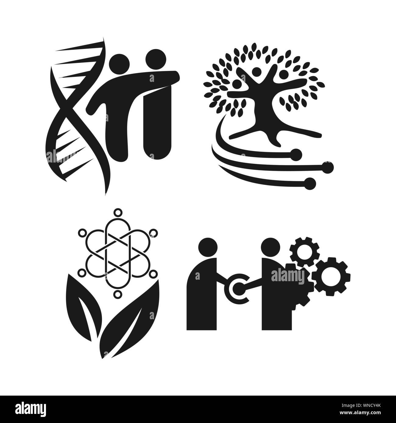 Commitment Teamwork Together Business Black Logo Illustration Vector ...