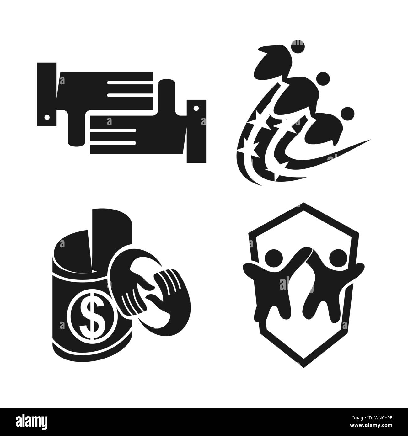 Commitment Teamwork Together Business Black Logo Illustration Vector ...