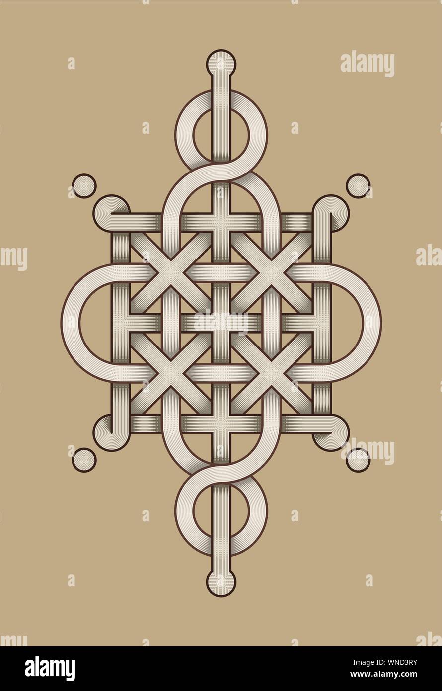 Vector Illustration of a Celtic knot mystic, decorative symbol with