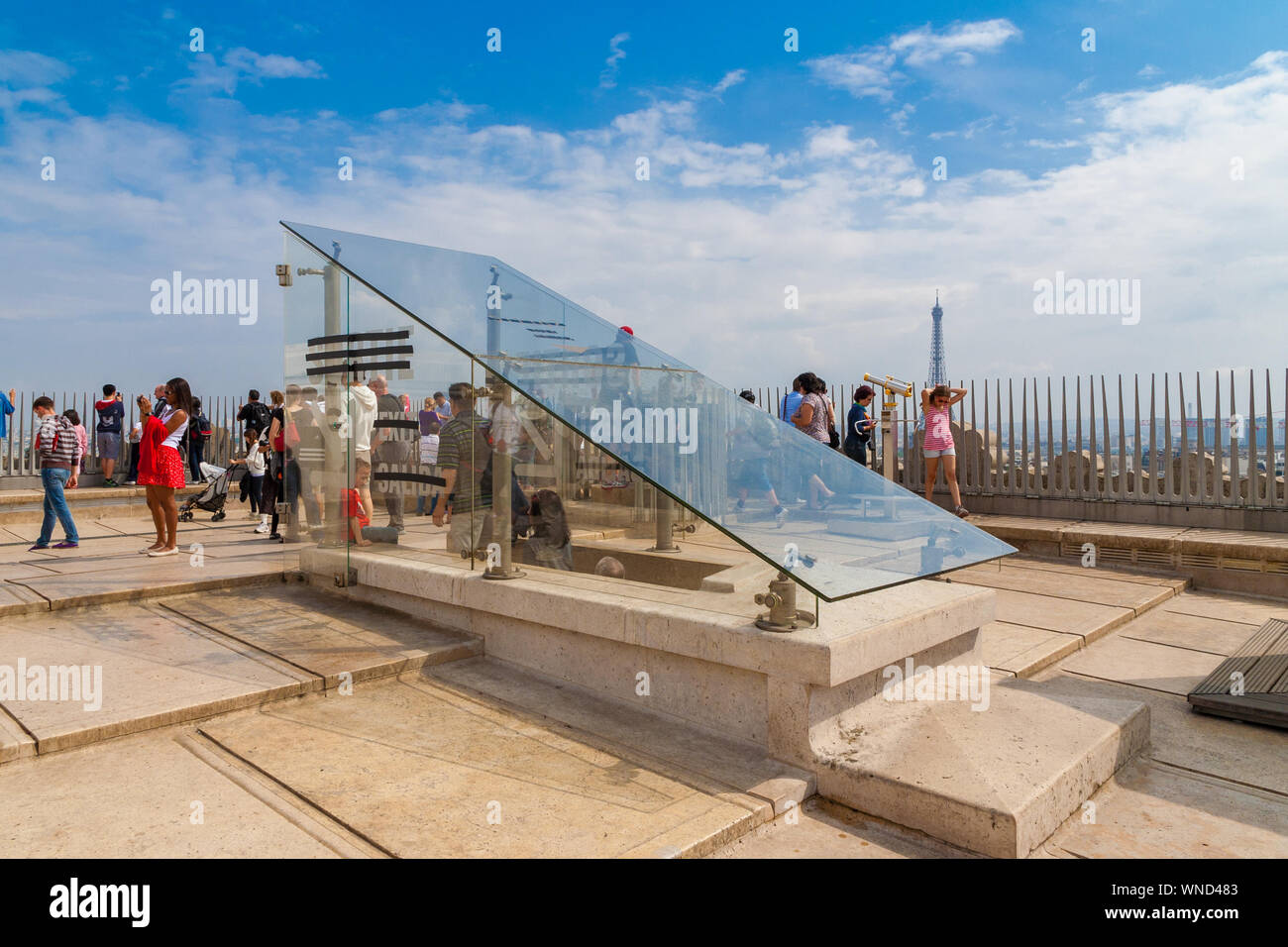 Nice view of the entrance to the rooftop of the famous Arc de Triomphe