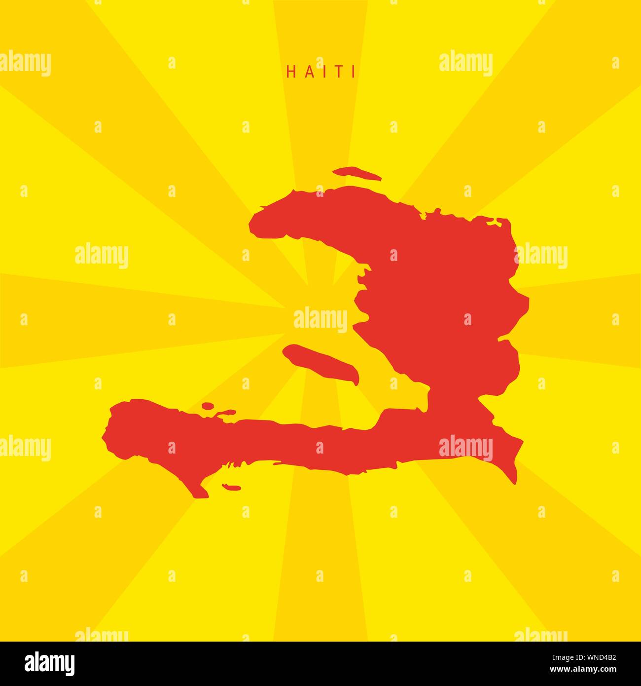 Haiti Vector Map. Red and Yellow Colors. Stock Vector