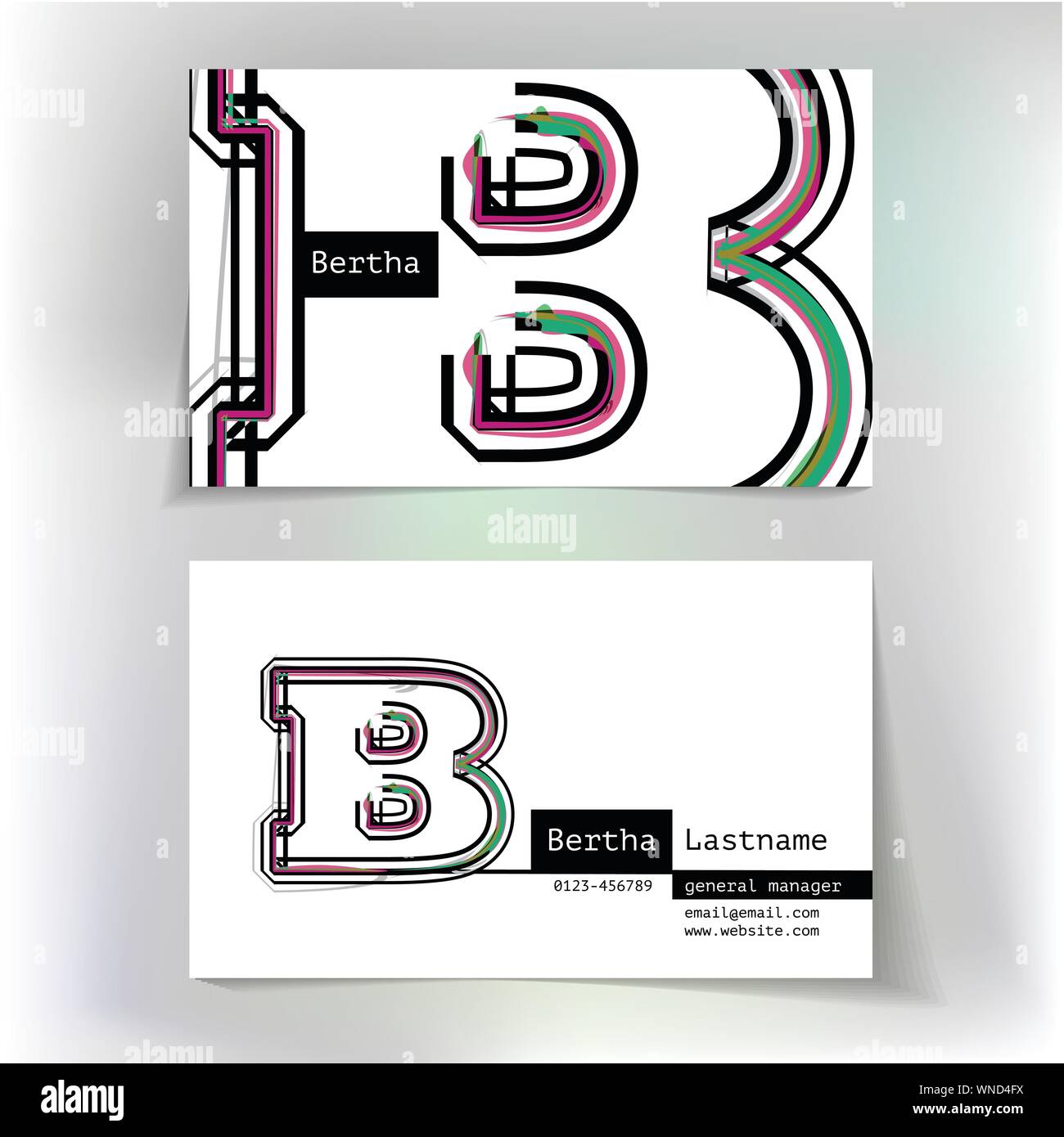 Business Card Design With Letter B Stock Vector Image & Art - Alamy