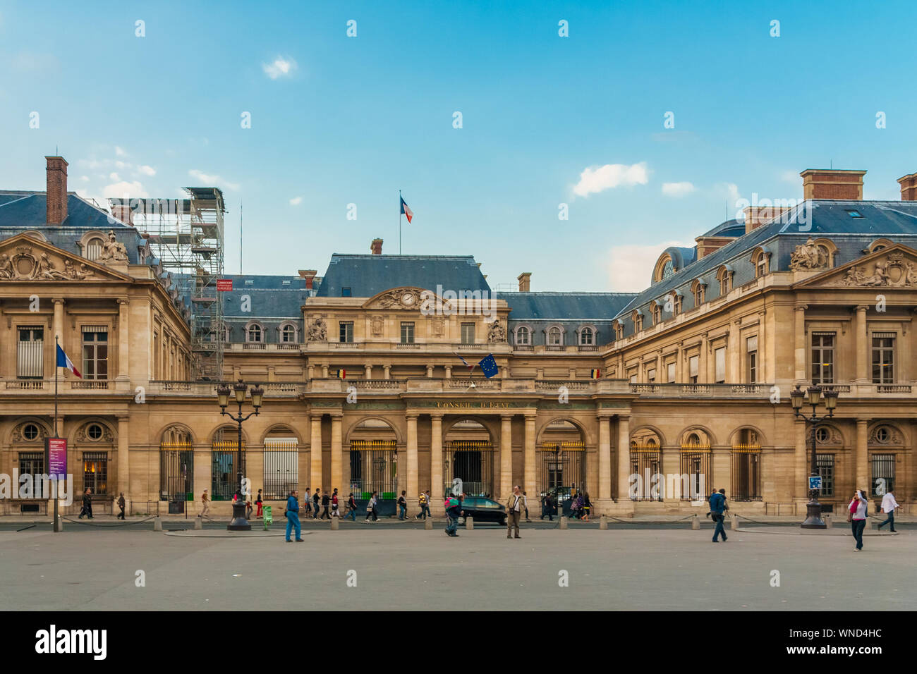 Great panoramic view of the Conseil d’État, the Council of State of the French national government. The historical building was the former Palais... Stock Photo