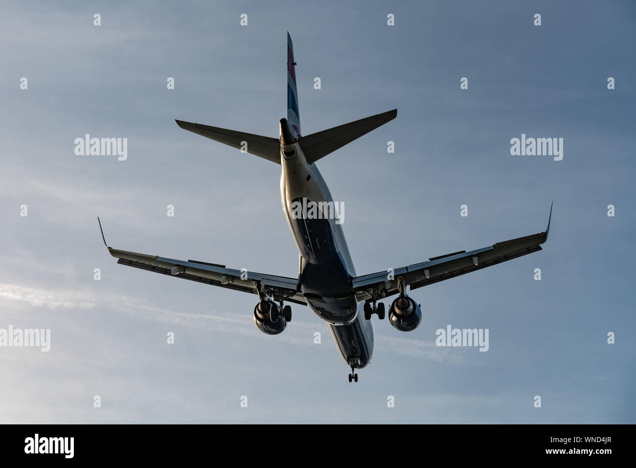 London, UK - 17, February 2019: BA CityFlyer a wholly owned subsidiary airline of British Airways based in Manchester England, aircraft type Embraer Stock Photo