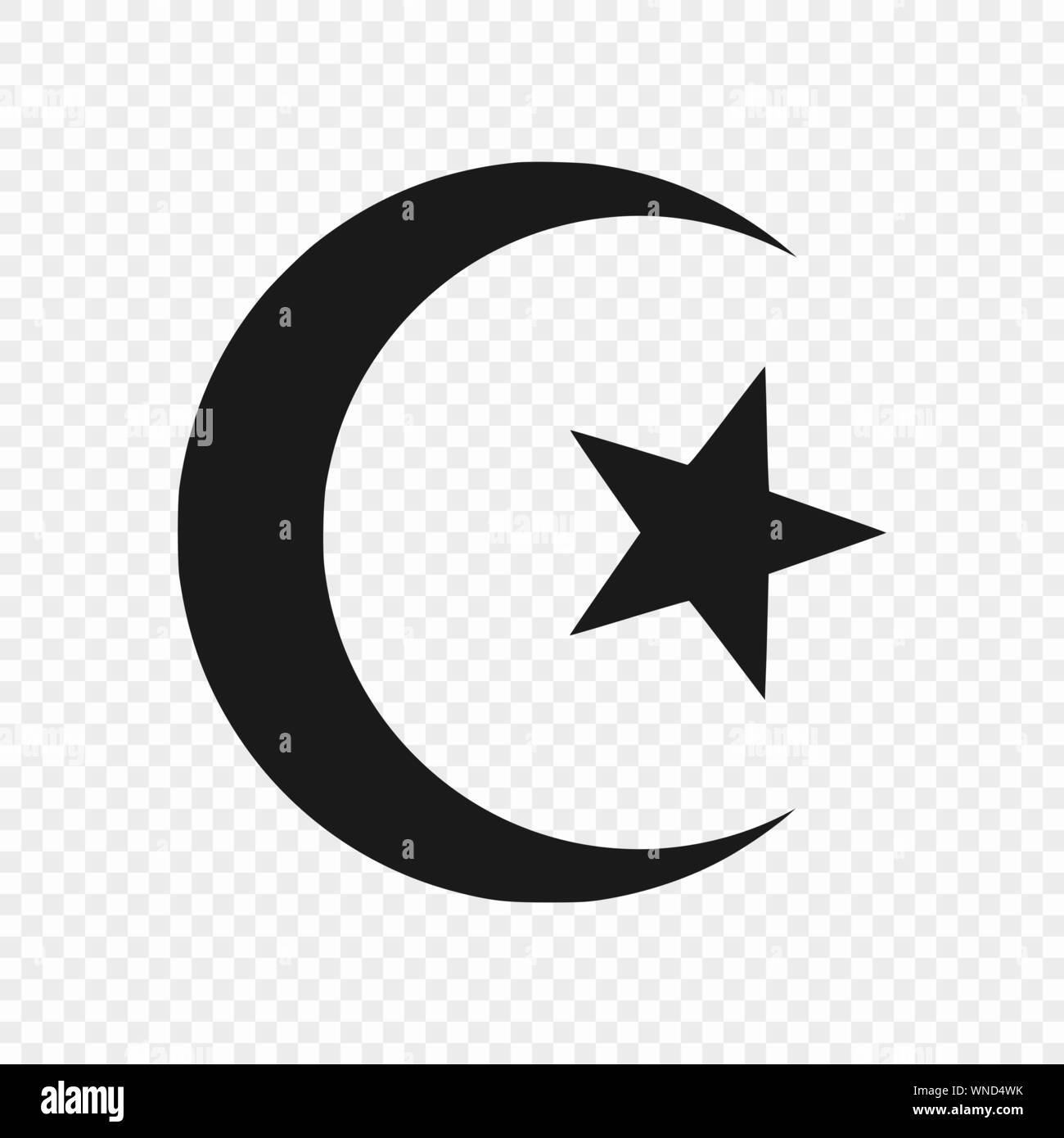 Star and crescent - symbol of Islam. Vector illustration Stock Vector