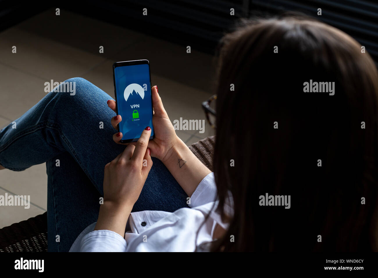 Personal data can be secured from the unwanted eyes with a VPN Stock Photo