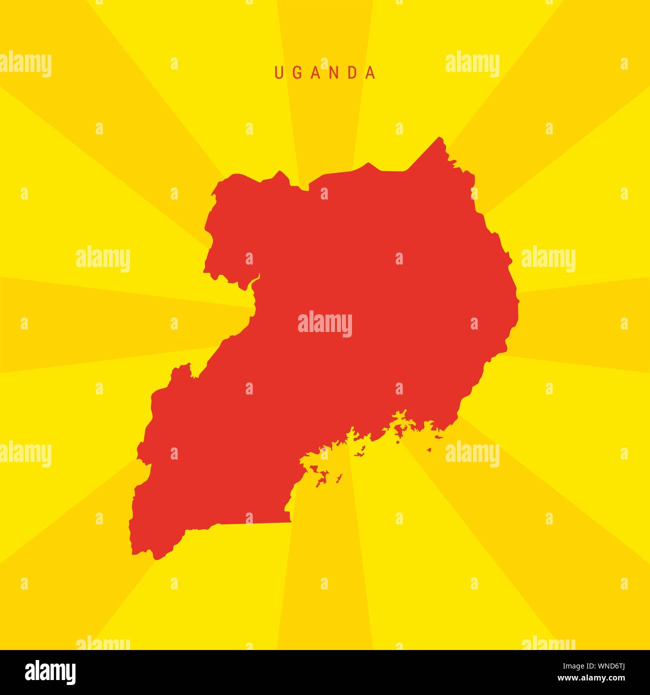 Uganda Vector Map. Red and Yellow Colors Stock Vector Image & Art Alamy