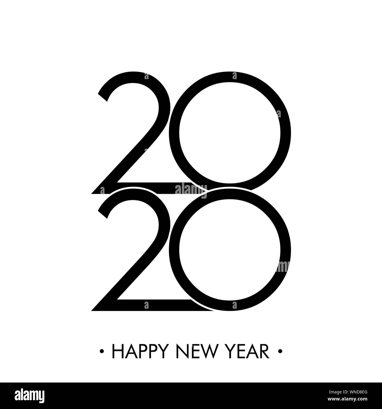 Happy New Year 2020 Text Design logo, Vector illustration Stock Vector ...