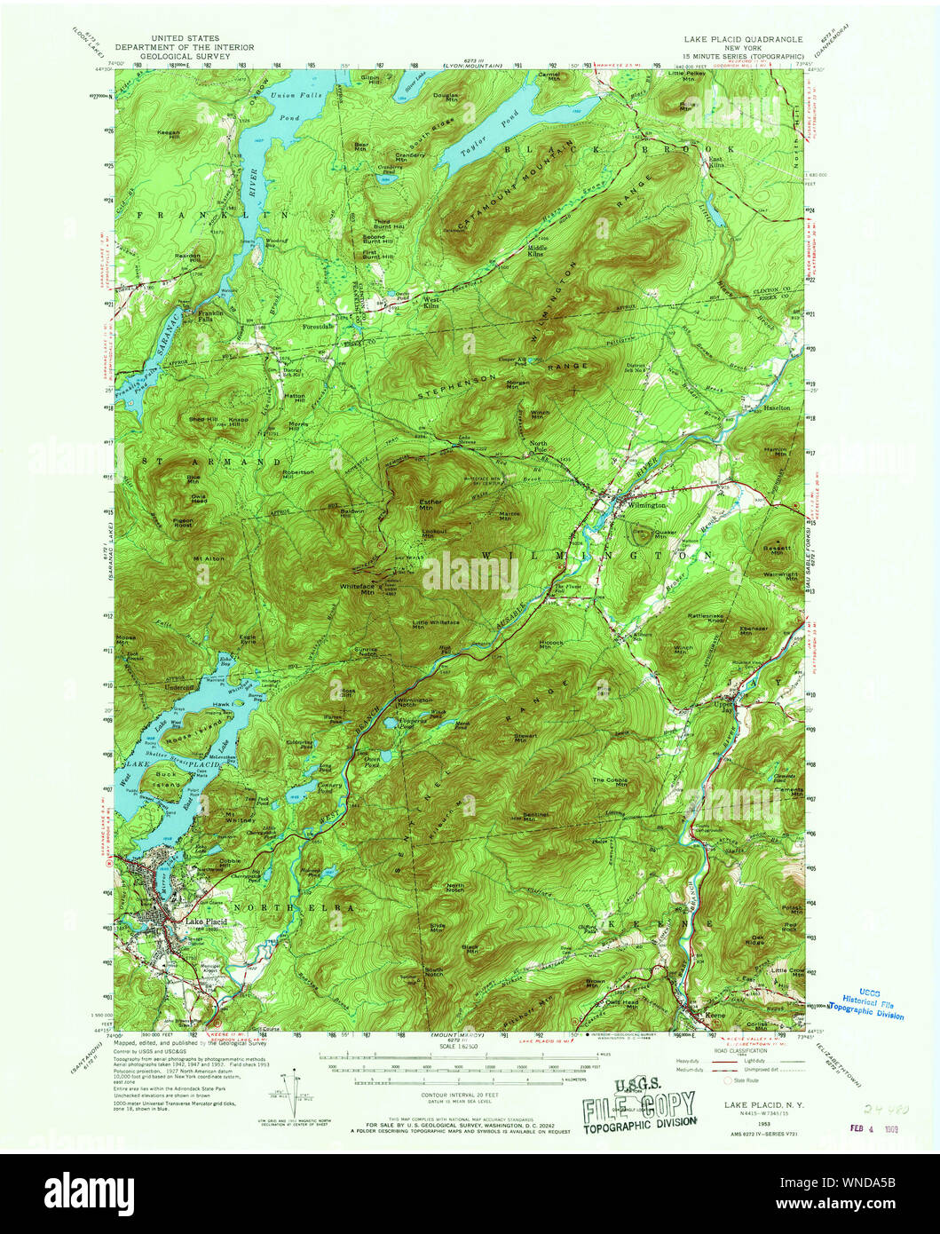 Map of lake placid new york hires stock photography and images Alamy