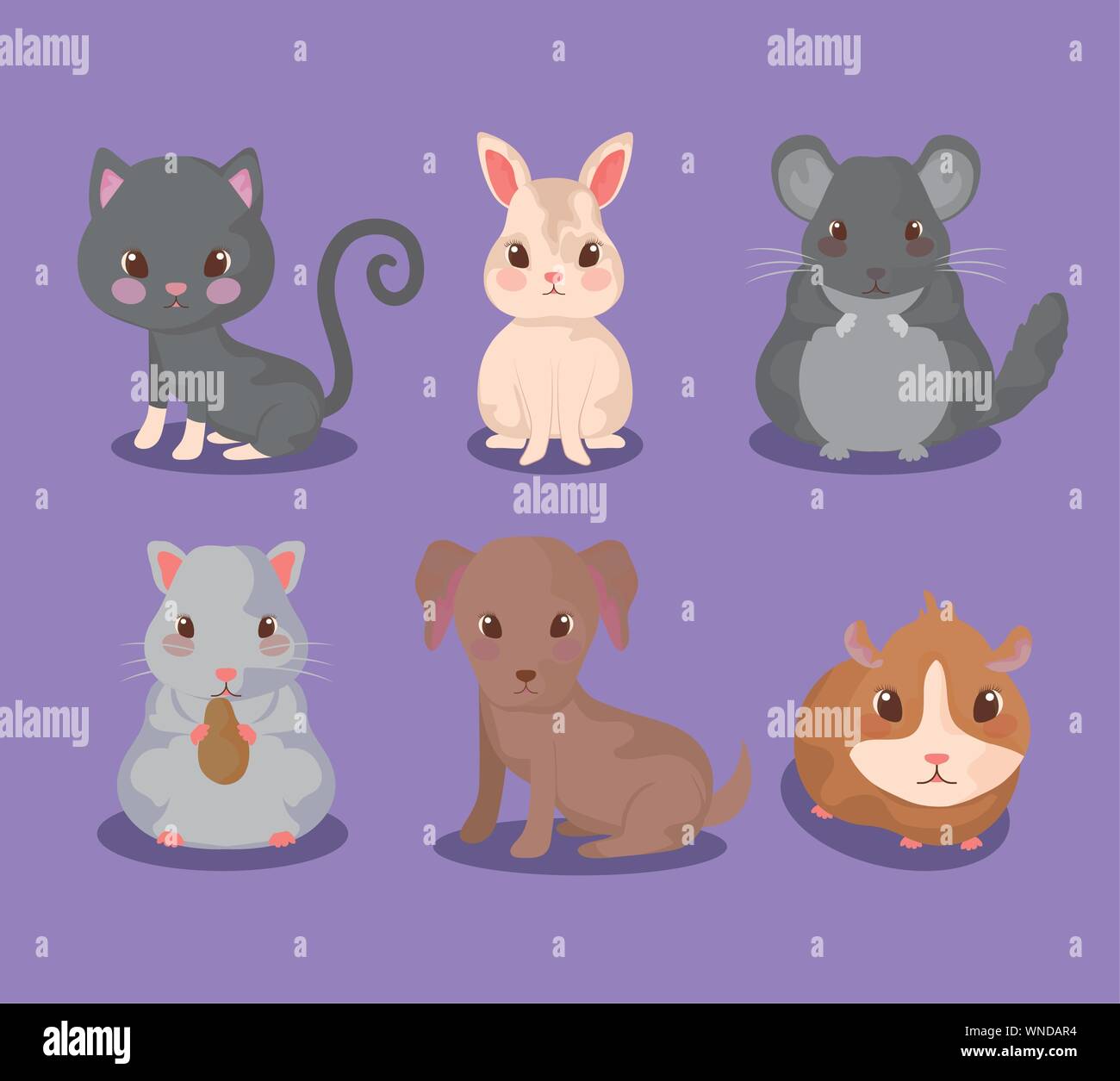 group of cute baby animals vector illustration design Stock Vector ...