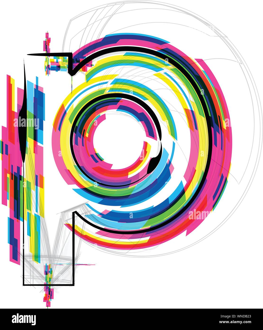 font Illustration. LETTER p. Vector illustration Stock Vector Image ...