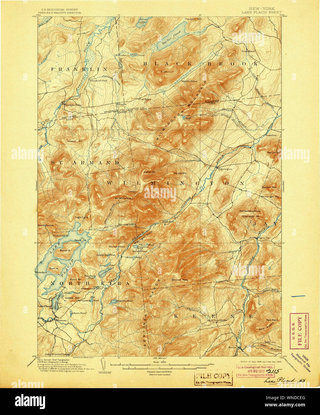Map of lake placid hires stock photography and images Alamy