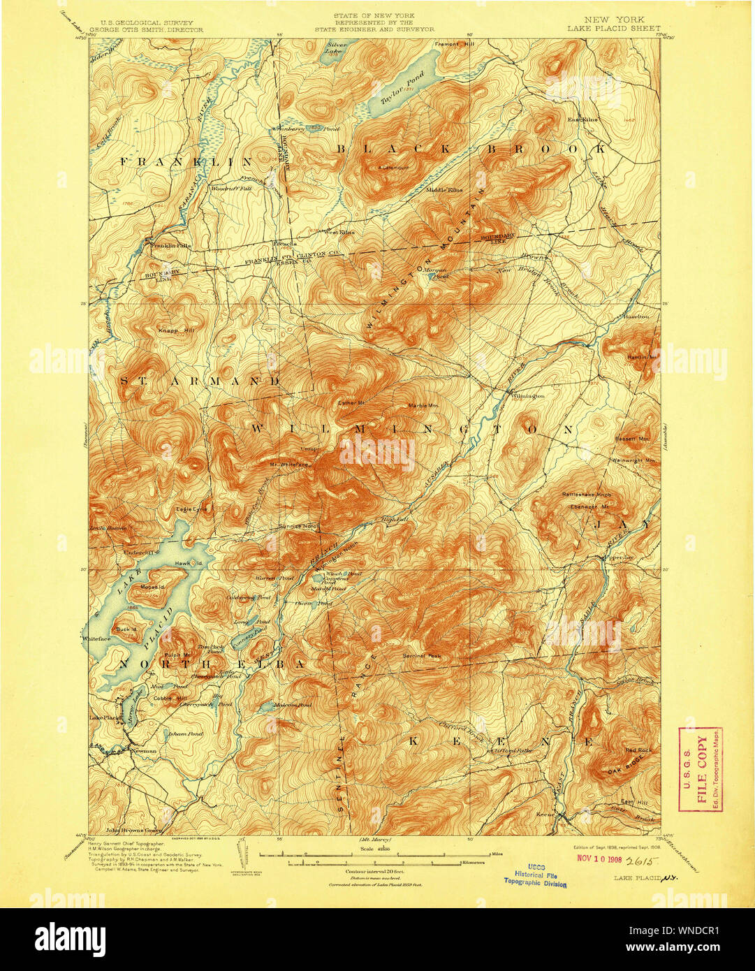 Map of lake placid new york hires stock photography and images Alamy