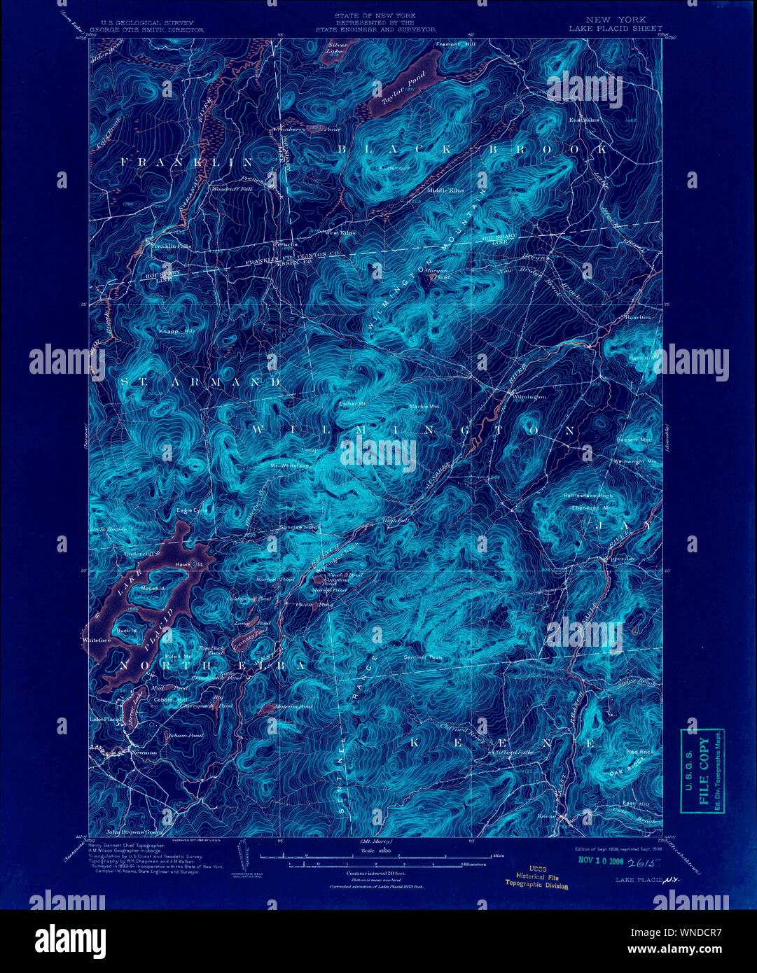 Map of lake placid new york hires stock photography and images Alamy