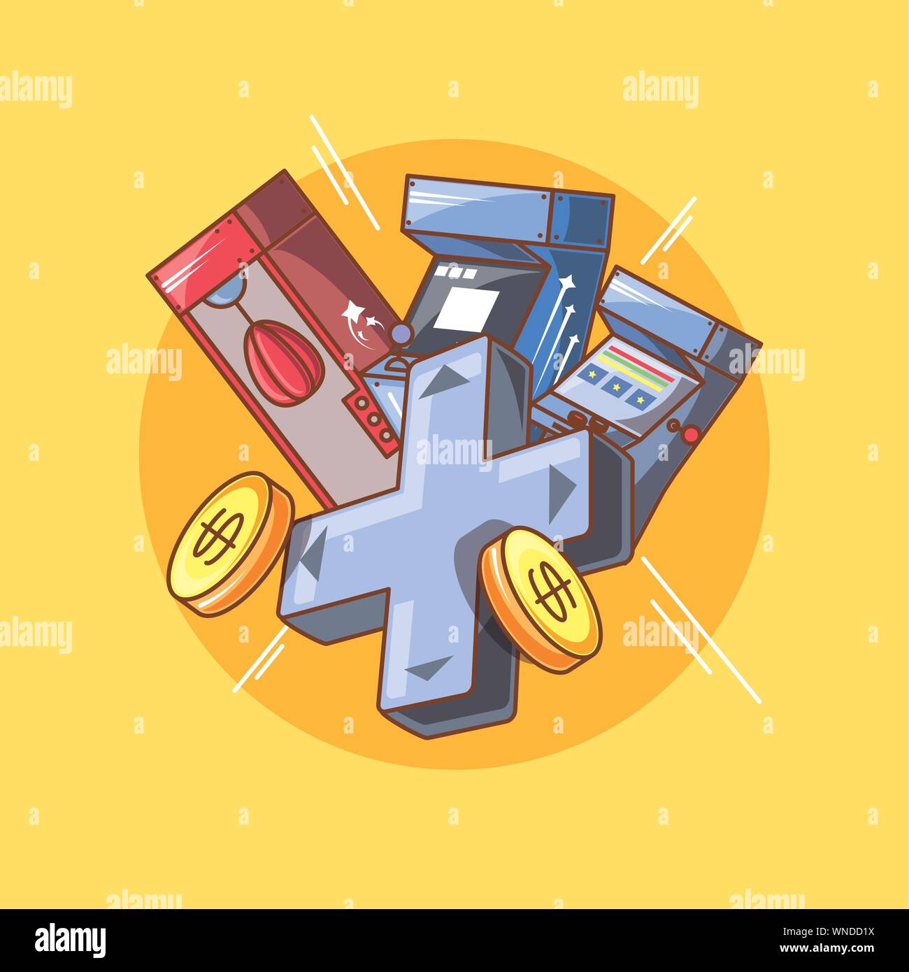 Classic Video Game Consoles With Differents Styles Vector Illustration