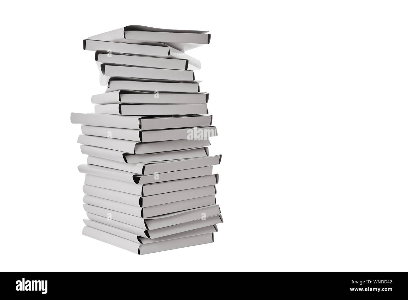 Stack of white office folders on a white background Stock Photo