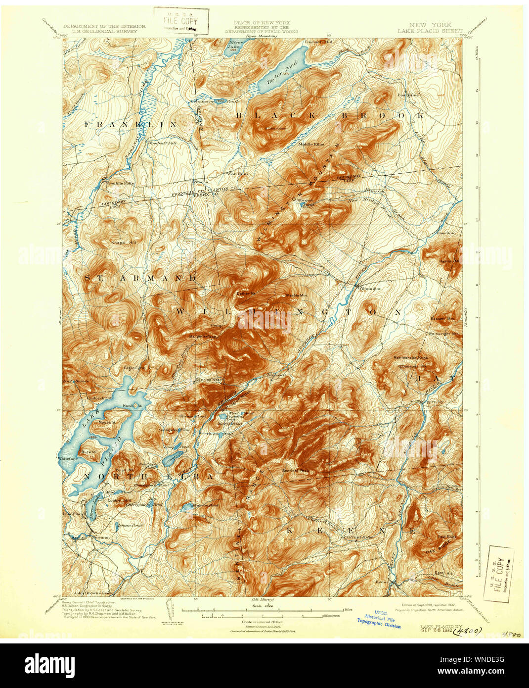 Map of lake placid new york hires stock photography and images Alamy