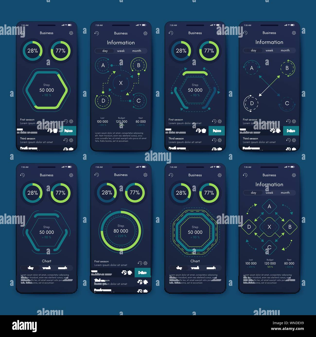 Vector Graphics Set Mobile Infographics Template For Creating
