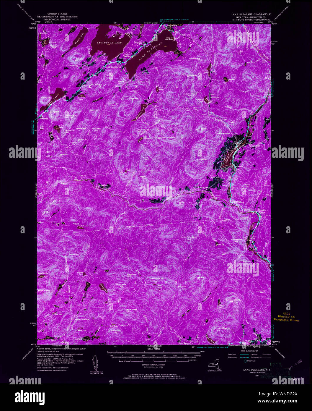New York NY Lake Pleasant 130200 1954 62500 Inverted Restoration Stock