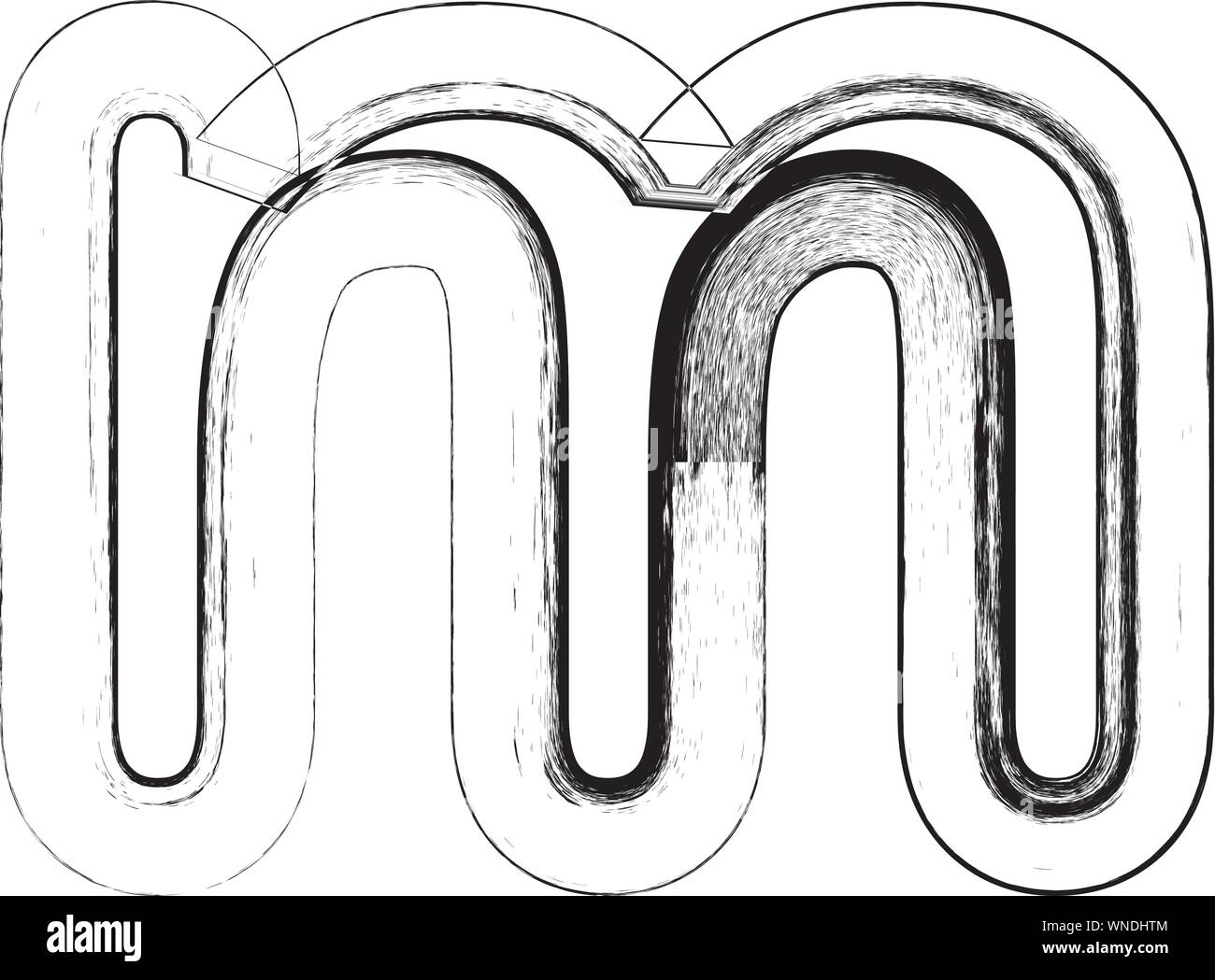 Grunge Font. Letter m Stock Vector Image & Art - Alamy