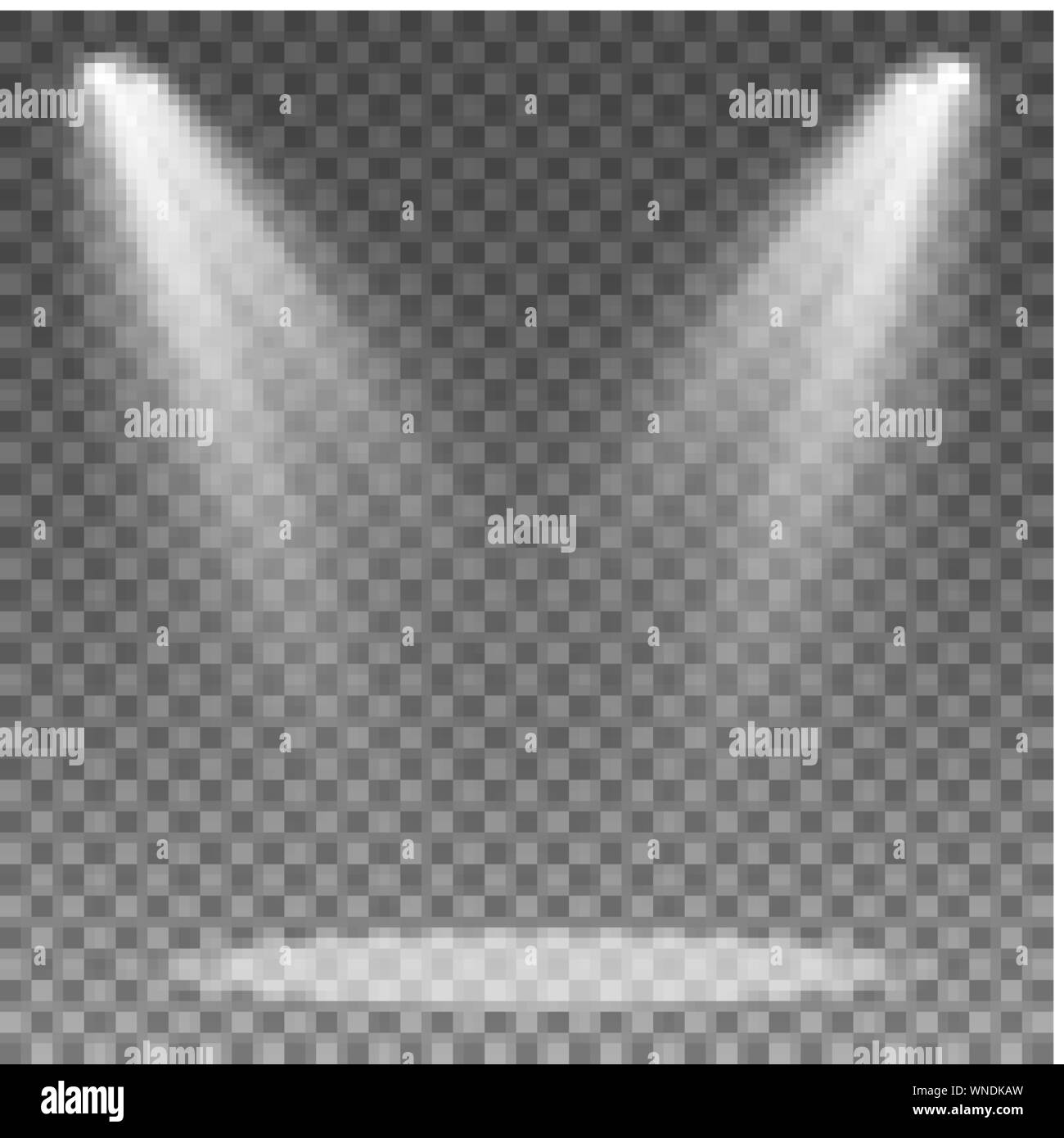 Spotlight isolated on transparent background. Podium floodlight. Light effect. Place for show. Vector illustration. EPS 10 Stock Vector