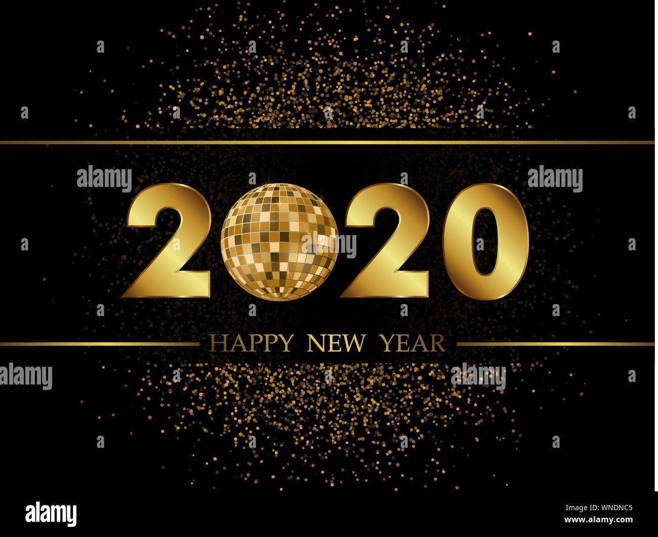 2020 New Year background with gold glitter confetti. Festive premium ...